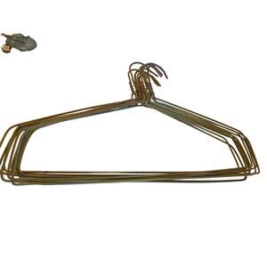 Vintage Wire Clothes Hangers Heavyweight Large Base Set of 15